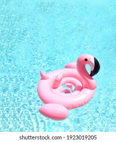 Pink Flamingo Raft In Pool