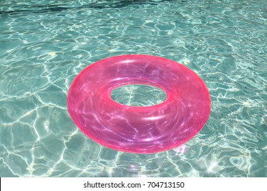 Pink Float Ring In Pool