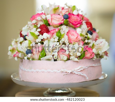 Pink Floral cake for any event. Flower decoration