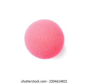 Pink Foam Clown Nose Isolated On White, Top View