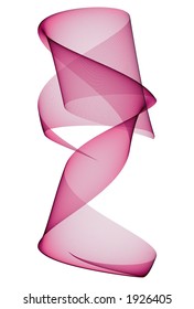 Pink fractal ribbon over white