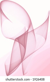 Pink fractal ribbon over white