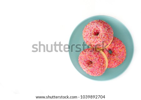 Similar – Image, Stock Photo Pink frosted donut Roll