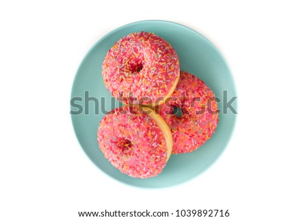 Similar – Image, Stock Photo Pink frosted donut Roll