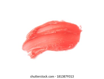 Pink Gel Cream Isolated. Soft Translucent Paraffin Strokes or Cosmetic Gel Drops. Creamy Smooth Petrolatum Smears or lubricant - Shutterstock ID 1813879313
