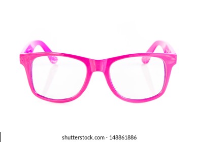 Pink  Glasses Isolated On White