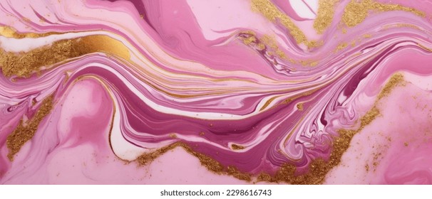 Pink gold abstract background of marble liquid ink art painting on paper . Image of original artwork watercolor alcohol ink paint on high quality paper texture - Shutterstock ID 2298616743