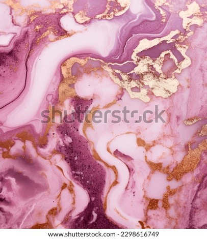 Pink gold abstract background of marble liquid ink art painting on paper . Image of original artwork watercolor alcohol ink paint on high quality paper texture