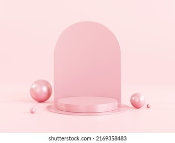 Pink gold cylinder podium 3d abstract background empty backdrop pedestal product display for product placement - Shutterstock ID 2169358483