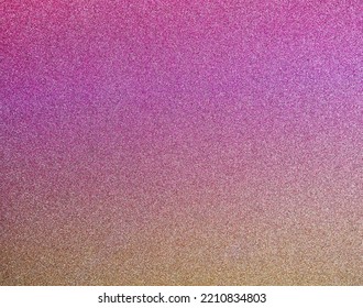 Pink And Golden Glitter Texture, Merry Christmas Abstract Background. Shine Gradient Festive Backdrop, Brilliance Sparkle, Magenta And Yellow Color Transition.