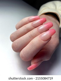 pink gradient summer nails design