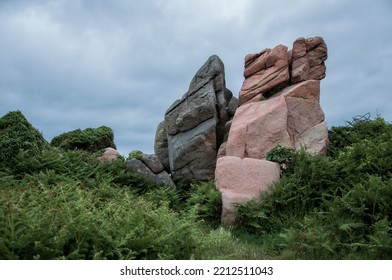 Pink Granite Rock On The Brittany Coast 