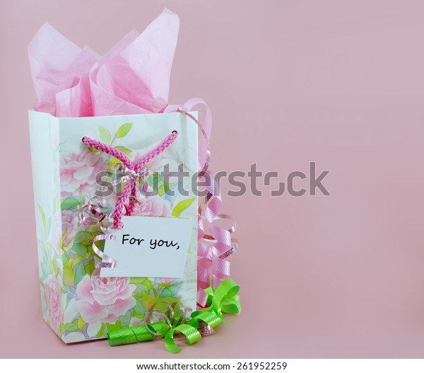 Pink Green Main Colors This Gift Stock Photo Edit Now 261952259