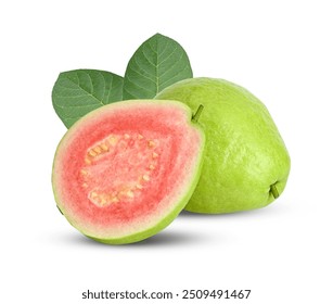 pink guava isolated on white background