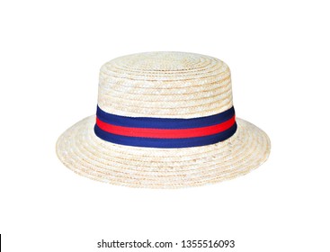 red white blue straw hat