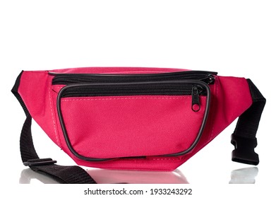 Pink Hip Bag On The White Backround