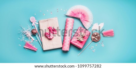 Pink Gifts, Chocolate Lollipops and Decoration