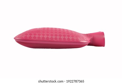 Pink Hot Water Bottle Isolated On White Background