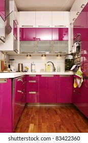 Pink Kitchen Interior