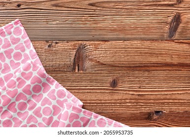 Pink Kitchen Towel On Wood