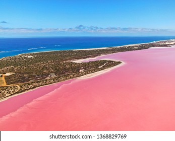 Pink Lake Drone Shot