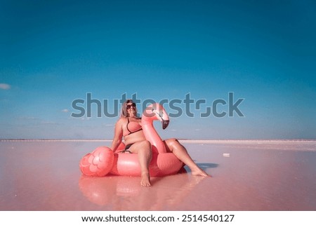 Similar – Surfer woman and yellow surfboard-France