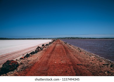 Pink Lake, Goldfields - Esperance, Western Australia, Sunny Summers Day.