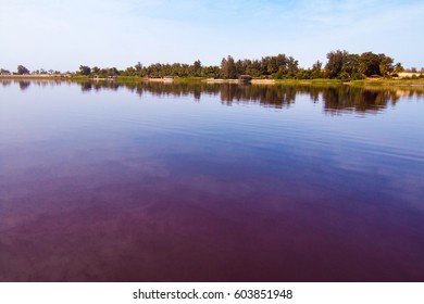 The Pink Lake Retba Or Lac Rose Outside Dakar, Senegal