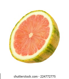 Pink Lemon Slice Isolated On A White Background. 