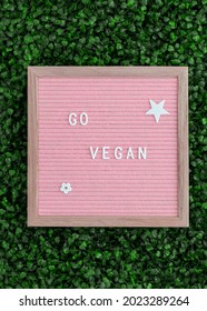 Pink Letter Board With White Letters And The Text Go Vegan