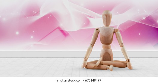 Pink lights against white background against gray flooring and wall - Powered by Shutterstock