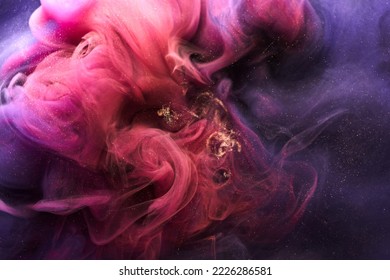 Pink lilac abstract background, luxury smoke, acrylic paint underwater explosion, cosmic swirling ink