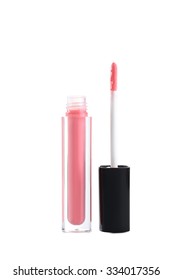 Pink Lip Gloss Isolated On A White