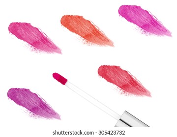 Pink Lipgloss Isolated On White Background