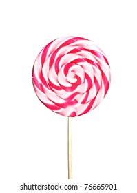 Pink Lollipop Isolated Over White