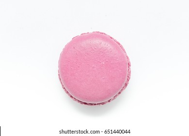 Pink Macaroon isolated on a white background.