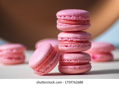 Pink Macaroons With Light Background