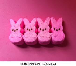 Pink Marshmallow Easter Peeps Candy.