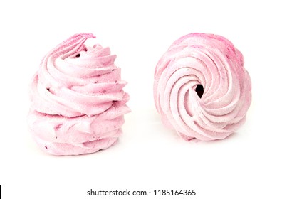 Pink Marshmellow Isolated On White Background