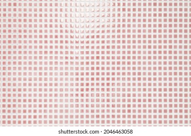 Pink Mosaic Tile Texture Background. Glossy Ceramic Tile Background.