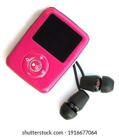 pink mp3 player electronical device
