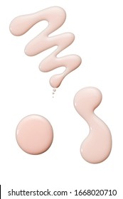 Pink Nail Polish Spills On White Background