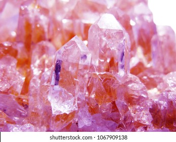 Pink Natural Quartz Gem Geological Crystals Texture Background