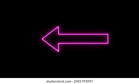 Pink neon light directional arrow line and signal icon Illustration. Black background 4k Illustration.  - Powered by Shutterstock