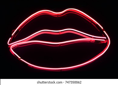 Pink Neon Lips