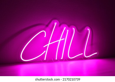 Pink Neon Sign Chill Trendy Style Stock Photo 2170210739 | Shutterstock