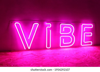 Pink neon sign vibe. Trendy style. Neon sign. Custom neon. Home decor.