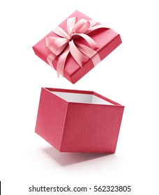 Pink open gift box isolated on white background  - Shutterstock ID 562323805