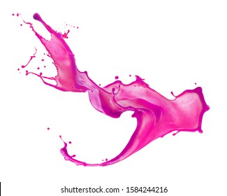 Pink Paint Splash Isolated On A White Background