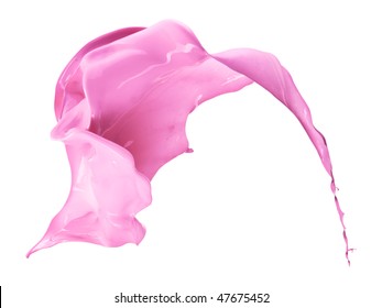 Pink Paint Splash Isolated On White Background
